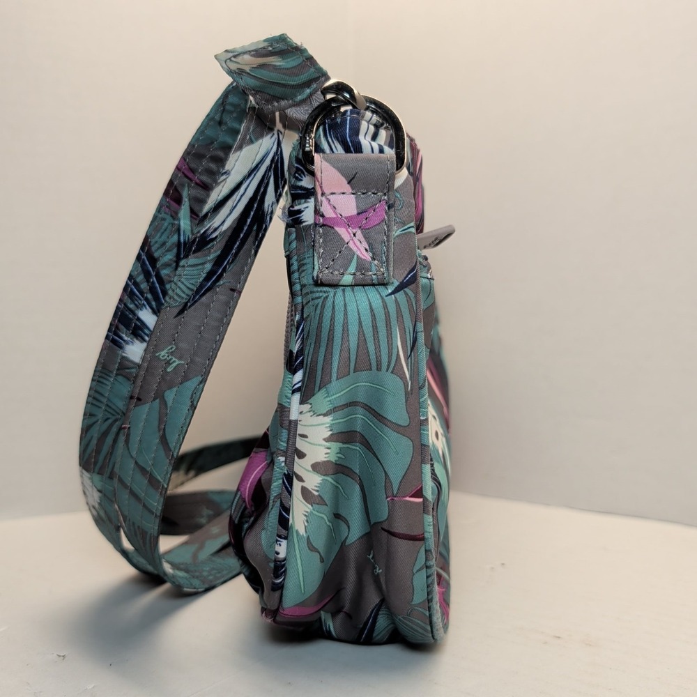 Lug Mambo Crossbody Bag Tropical Leaf Teal Grey - Picture 4 of 16
